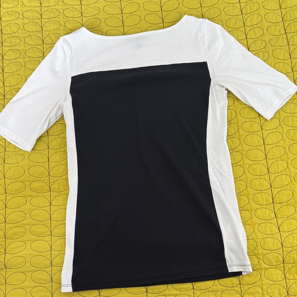 Lauren Ralph Lauren Black and White Short Sleeve Top